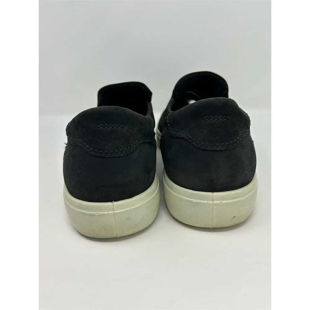 ECCO Soft 7 Slip-On Sneakers Men's Black Casual Shoes White Sole Size 15